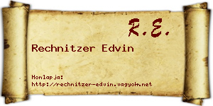 Rechnitzer Edvin névjegykártya